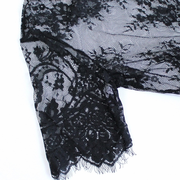 New! Black Lace Beach Cover Up Dress Boho - Picture 6 of 8